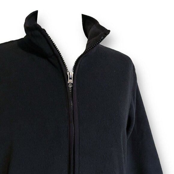 Lands End Womens Jacket Sz Large Black Fleece Full Zip Outdoor Classic Coat - Picture 5 of 7